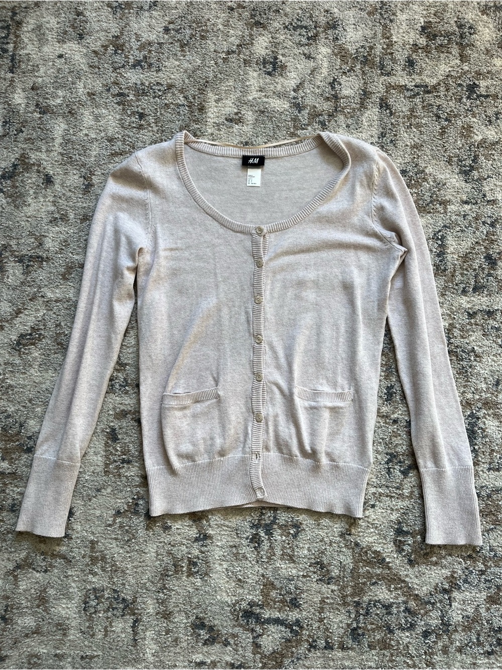 H&M Women's Small Ivory Long Sleeve Cardigan Sweater